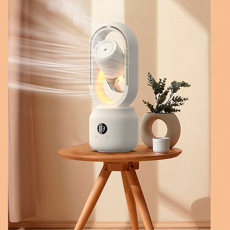 Bærbar Ventilator med Luftfugter og Stemningsbelysning