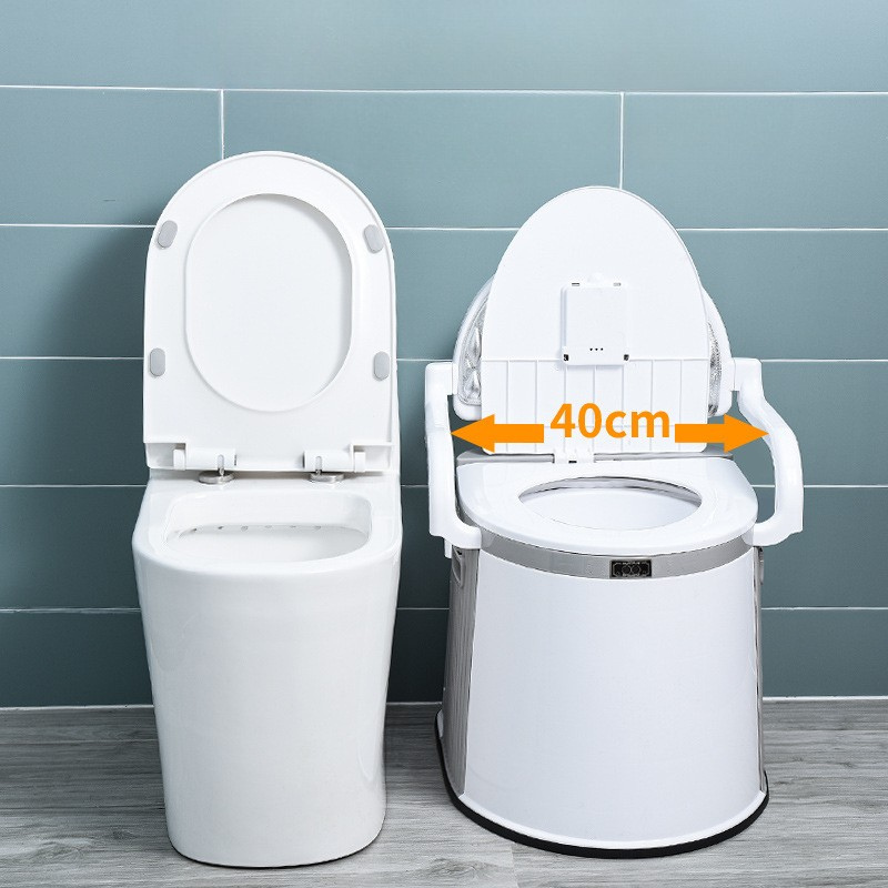 Bærbart Toilet til Voksne og Seniorer - Ergonomisk Design med Låg