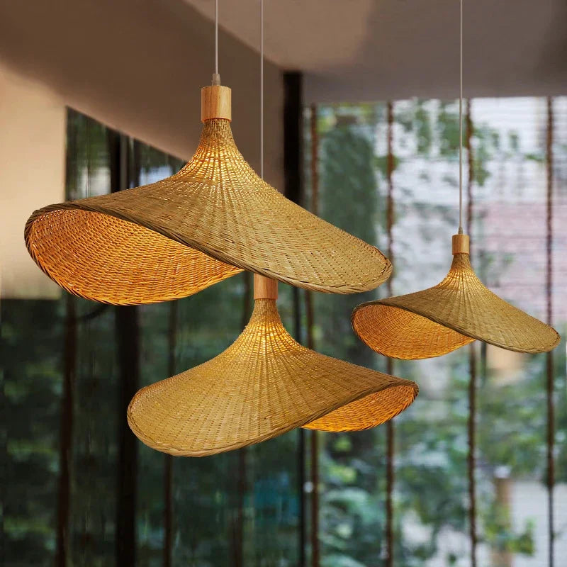 Bamboo Pendel Lampe Rustik Boho Design