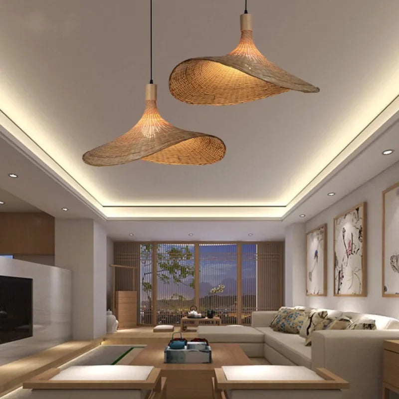 Bamboo Pendel Lampe Rustik Boho Design