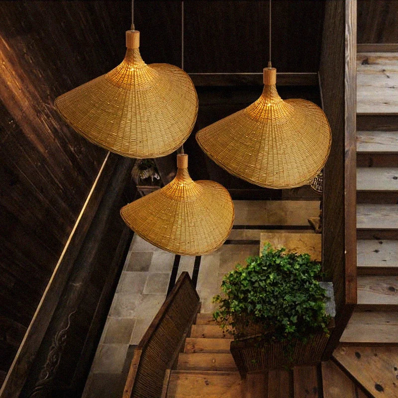 Bamboo Pendel Lampe Rustik Boho Design