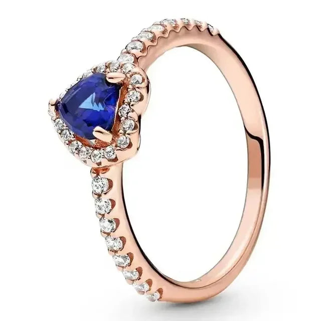 Betagende Dameforlovelsesring 925 Sterling Sølv Klassisk Hjerteformet Diamantring Minde Smykker Gave