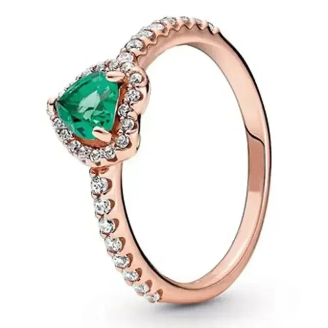 Betagende Dameforlovelsesring 925 Sterling Sølv Klassisk Hjerteformet Diamantring Minde Smykker Gave