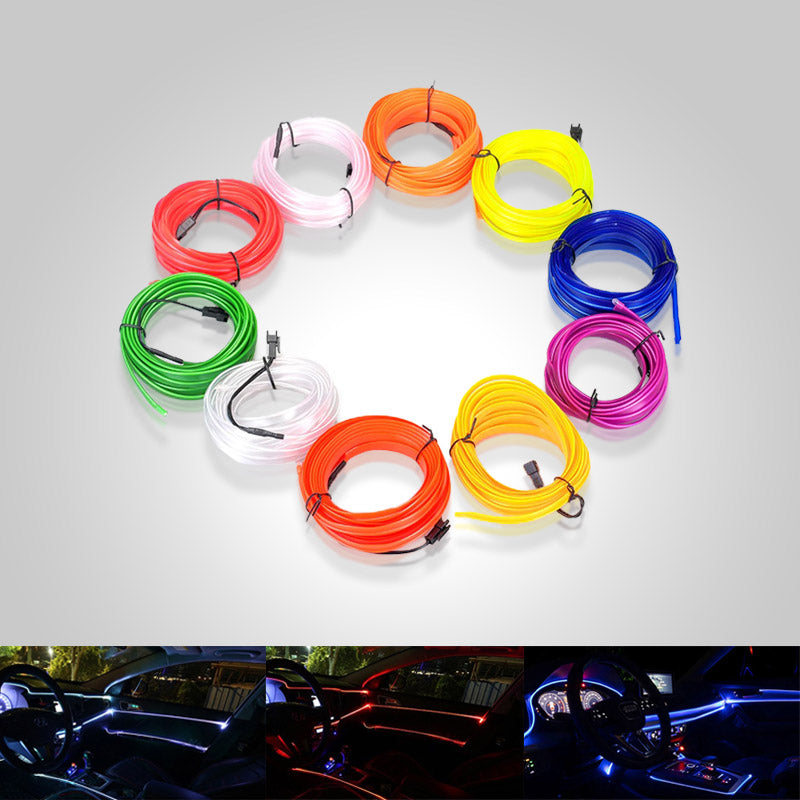 Bil Neon Lys Sæt Tilpasseligt USB Lyskabel 5m