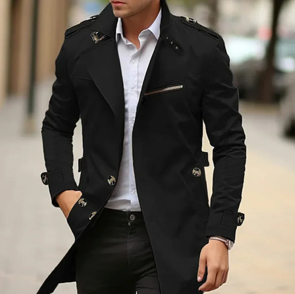 Nelio Herre Efterårs Elegant Frakke – Chic & Komfortabel Italiensk Trench