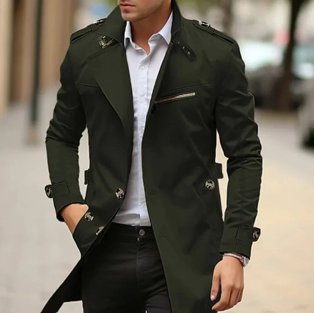 Nelio Herre Efterårs Elegant Frakke – Chic & Komfortabel Italiensk Trench