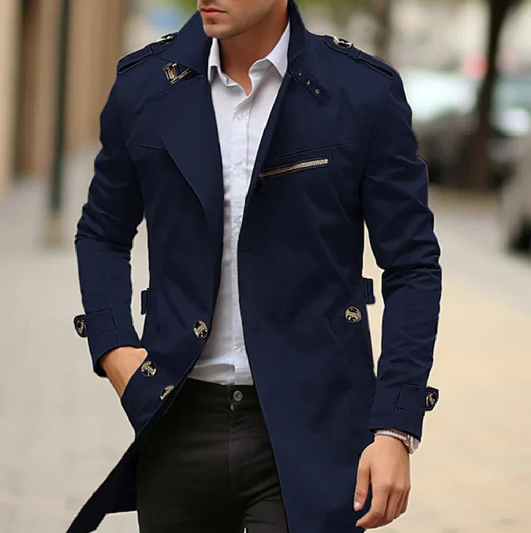 Nelio Herre Efterårs Elegant Frakke – Chic & Komfortabel Italiensk Trench
