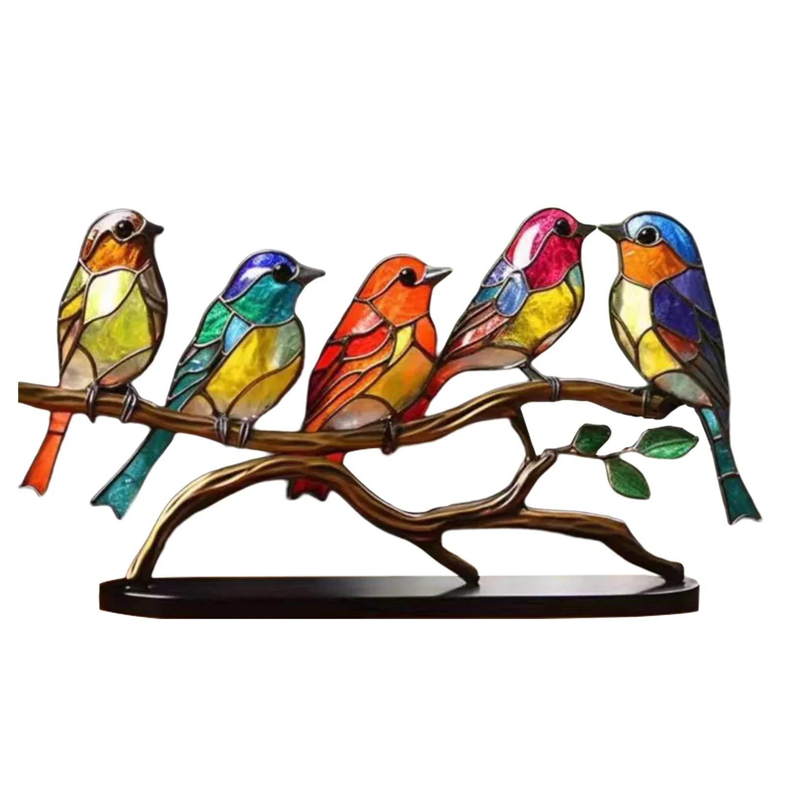 BirdArt - Akryl Fugle på Gren Skulptur | Kunstnerisk Dekoration til Soveværelset