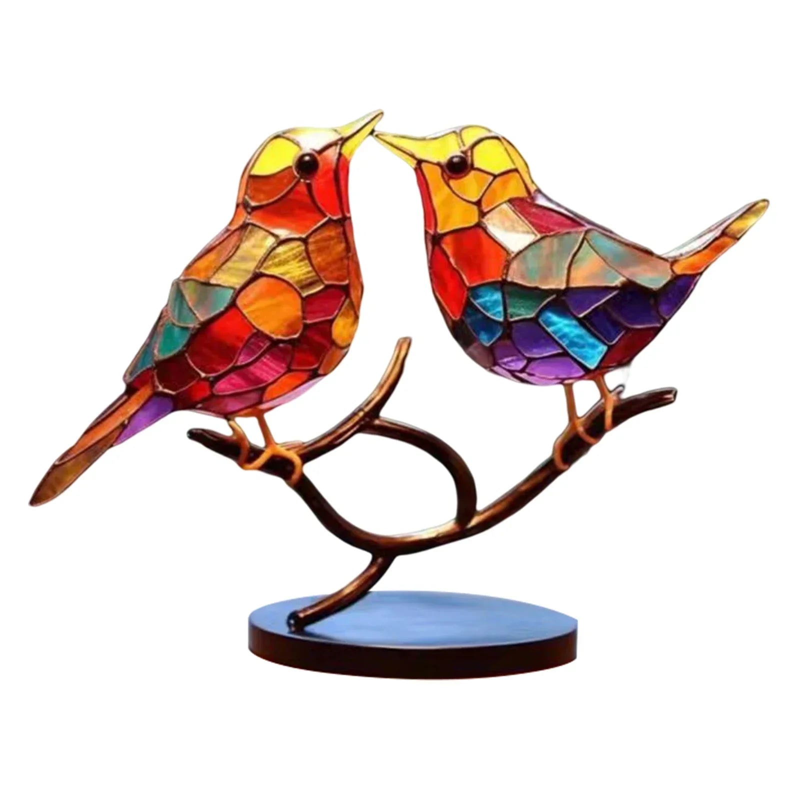 BirdArt - Akryl Fugle på Gren Skulptur | Kunstnerisk Dekoration til Soveværelset