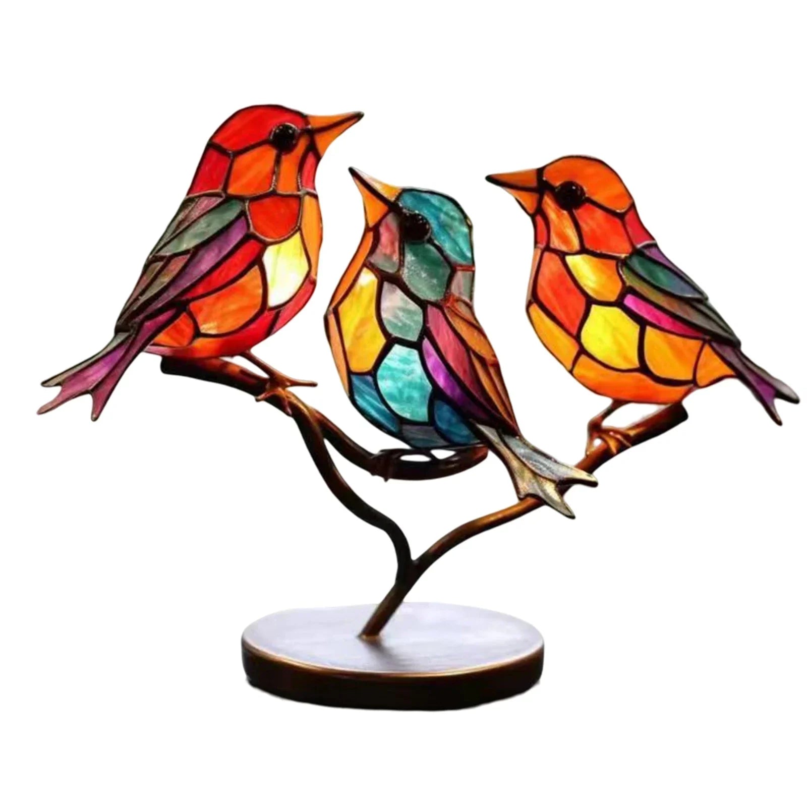 BirdArt - Akryl Fugle på Gren Skulptur | Kunstnerisk Dekoration til Soveværelset