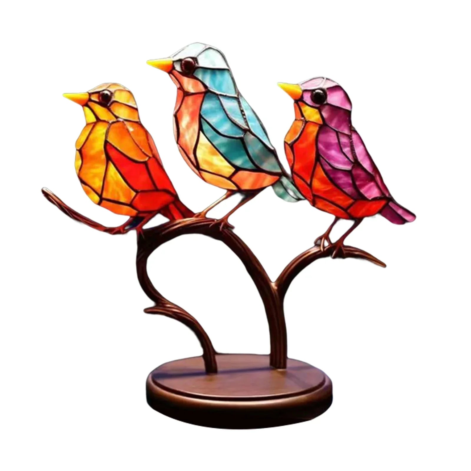 BirdArt - Akryl Fugle på Gren Skulptur | Kunstnerisk Dekoration til Soveværelset