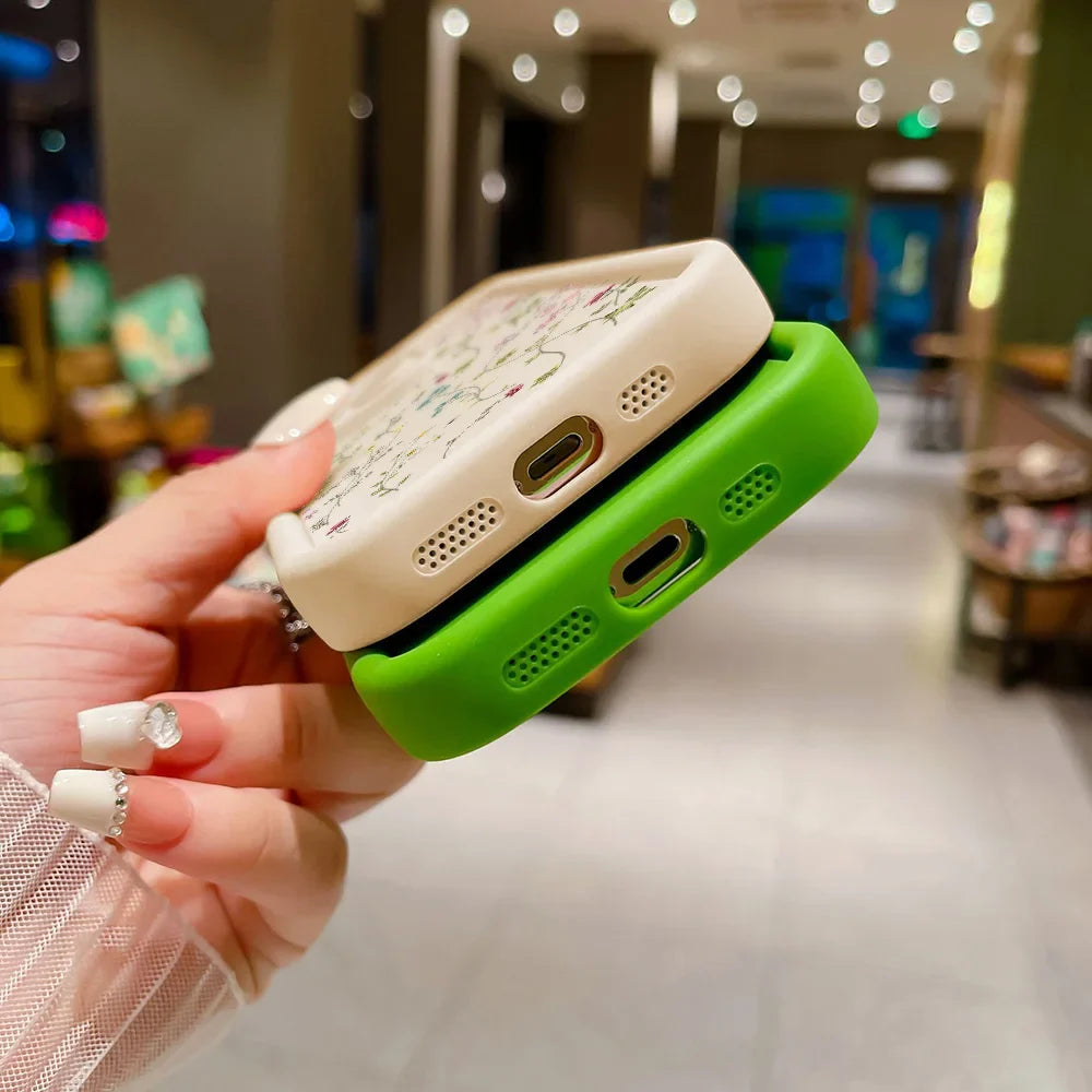 Blomster Telefoncover Til iPhone 13, 11, 12, 14, 15, 16, 17, 8, 7 Plus, XR, SEMed Stødsikker Design