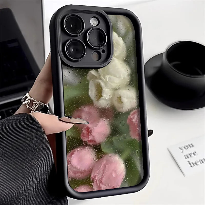 Blomster Telefoncover Til iPhone 13, 11, 12, 14, 15, 16, 17, 8, 7 Plus, XR, SEMed Stødsikker Design