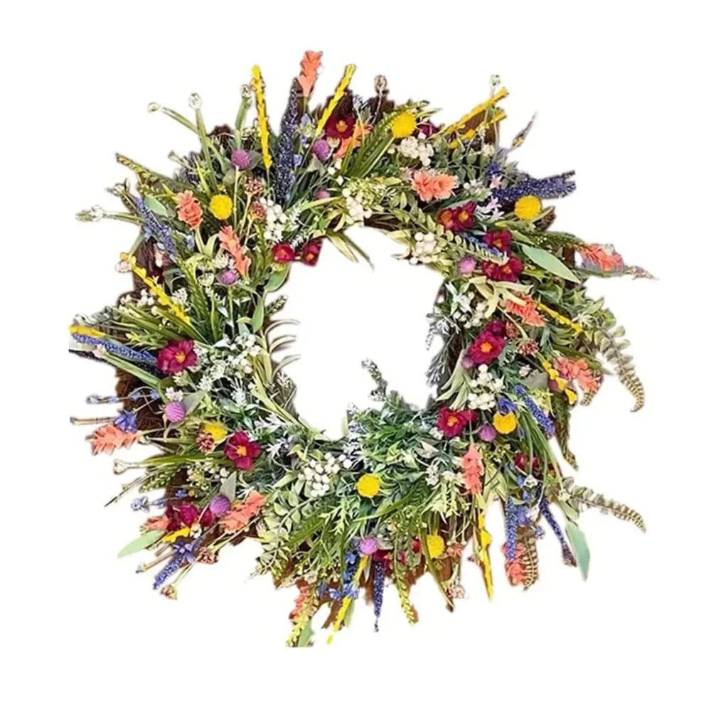 Bloomora – Luksus Håndlavet Blomsterkrans til Dør eller Vægsdekoration