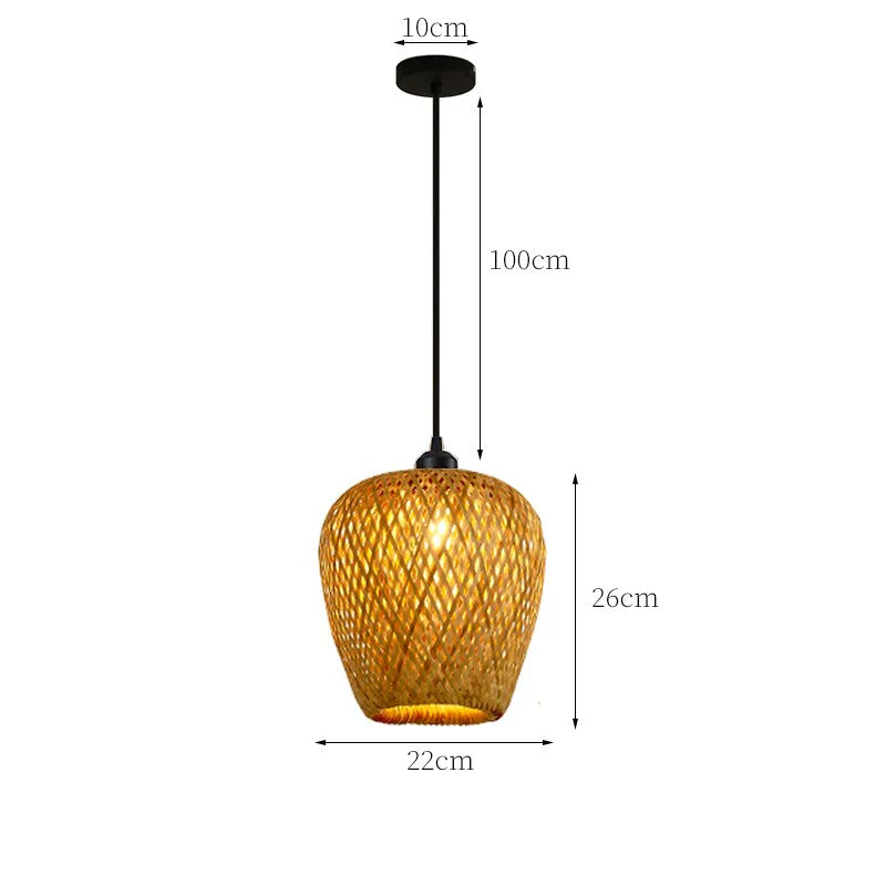Boho Hængelampe i Rattan til Stue og Soveværelse