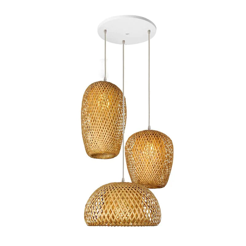 Boho Hængelampe i Rattan til Stue og Soveværelse