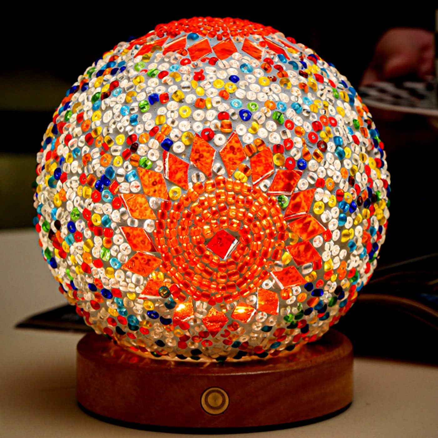 Boho Mosaik Glas Natlampe
