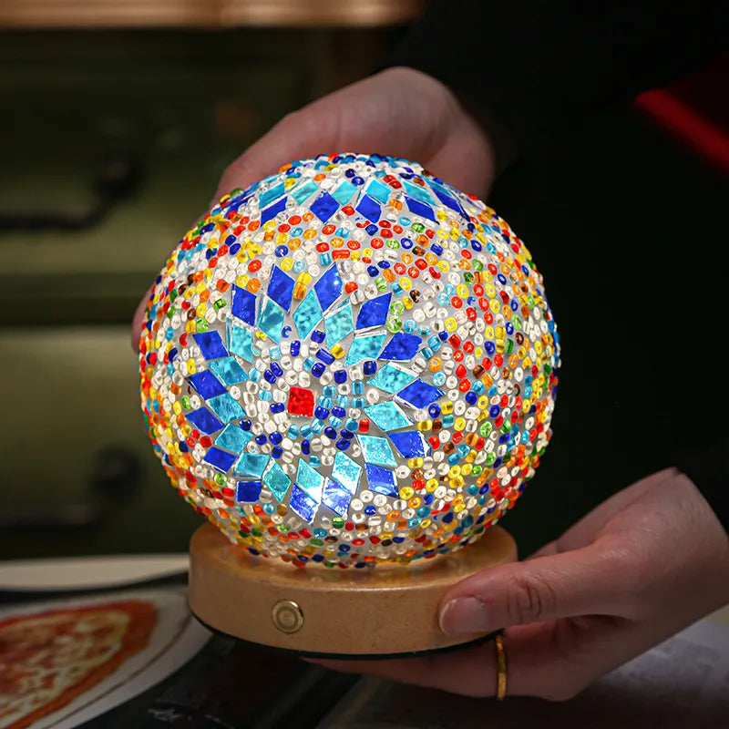 Boho Mosaik Glas Natlampe