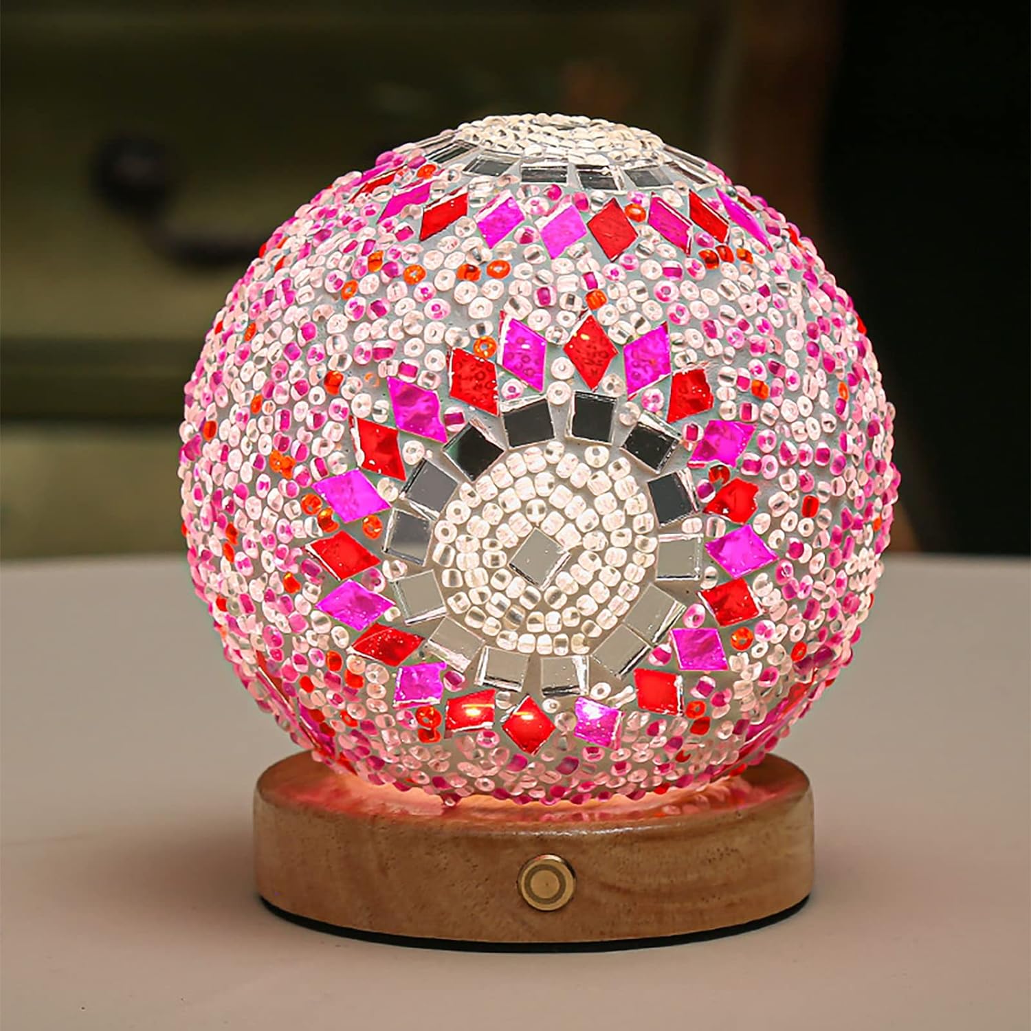 Boho Mosaik Glas Natlampe