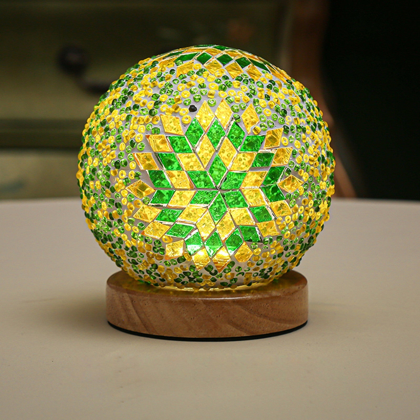 Boho Mosaik Glas Natlampe