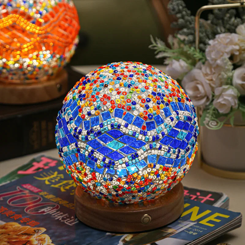Boho Mosaik Glas Natlampe