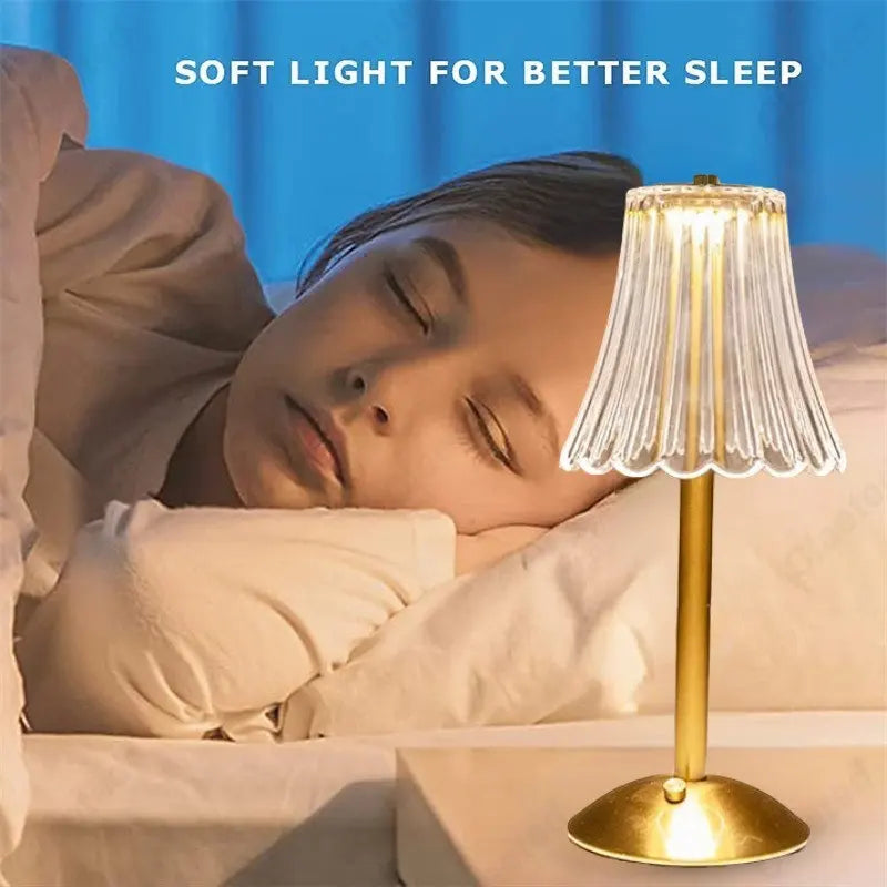 Bordlampe Trådløs med Krystal Dekor