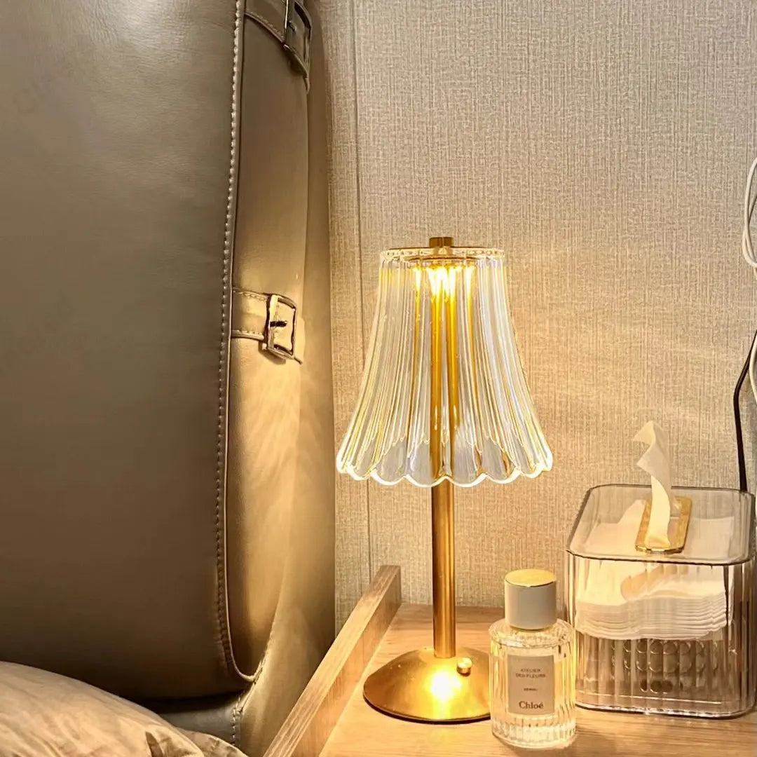 Bordlampe Trådløs med Krystal Dekor
