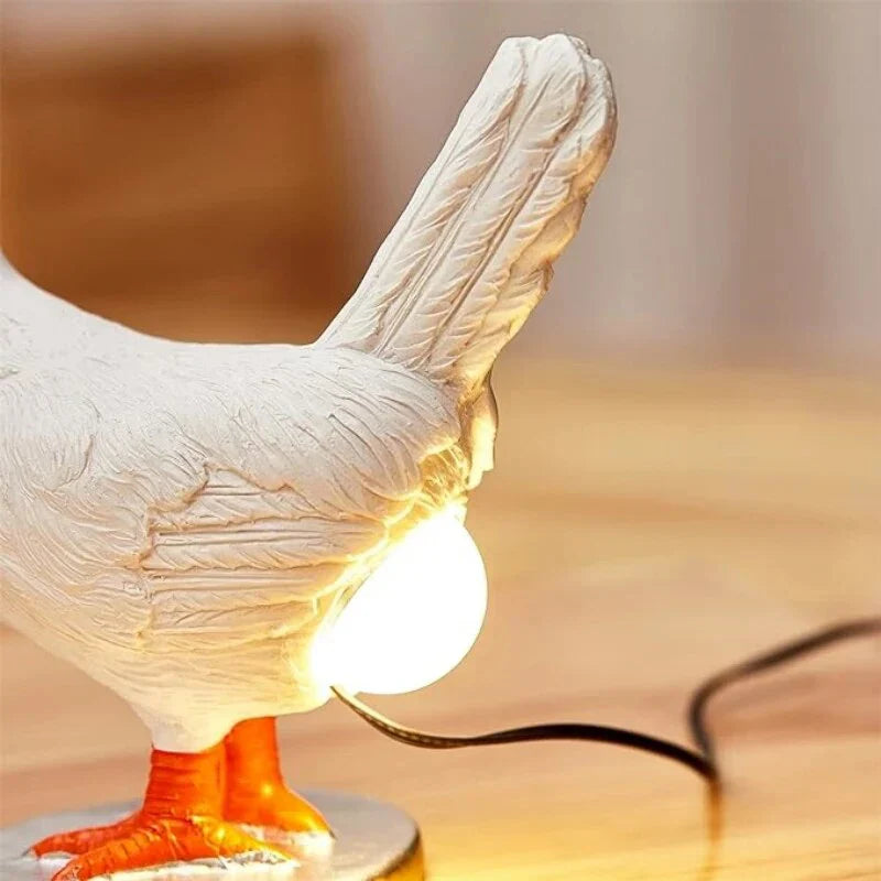 Bordlampe Uden Ledning Kylling Design Sjov Belysning