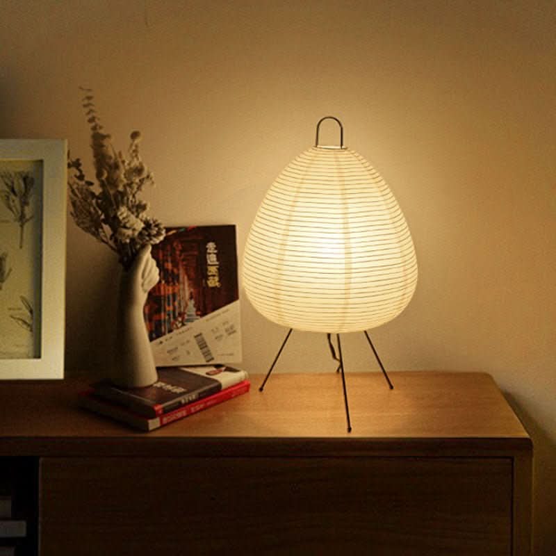 Bordlampe i Japansk Design med Rispapir