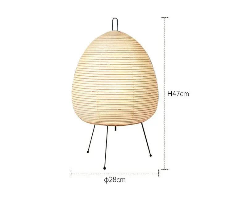 Bordlampe i Japansk Design med Rispapir