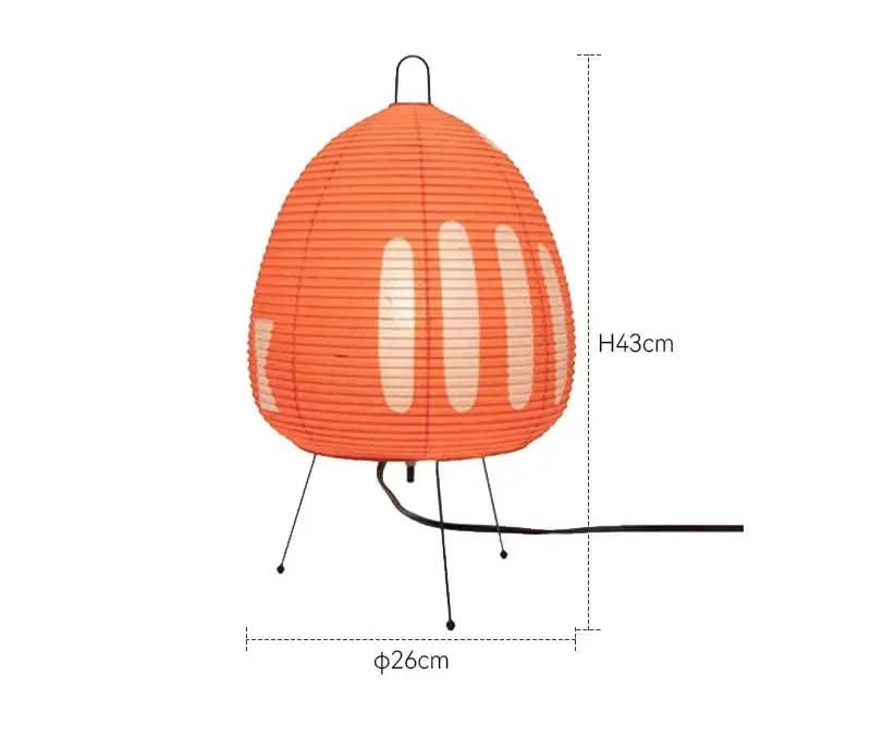 Bordlampe i Japansk Design med Rispapir