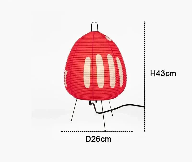 Bordlampe i Japansk Design med Rispapir