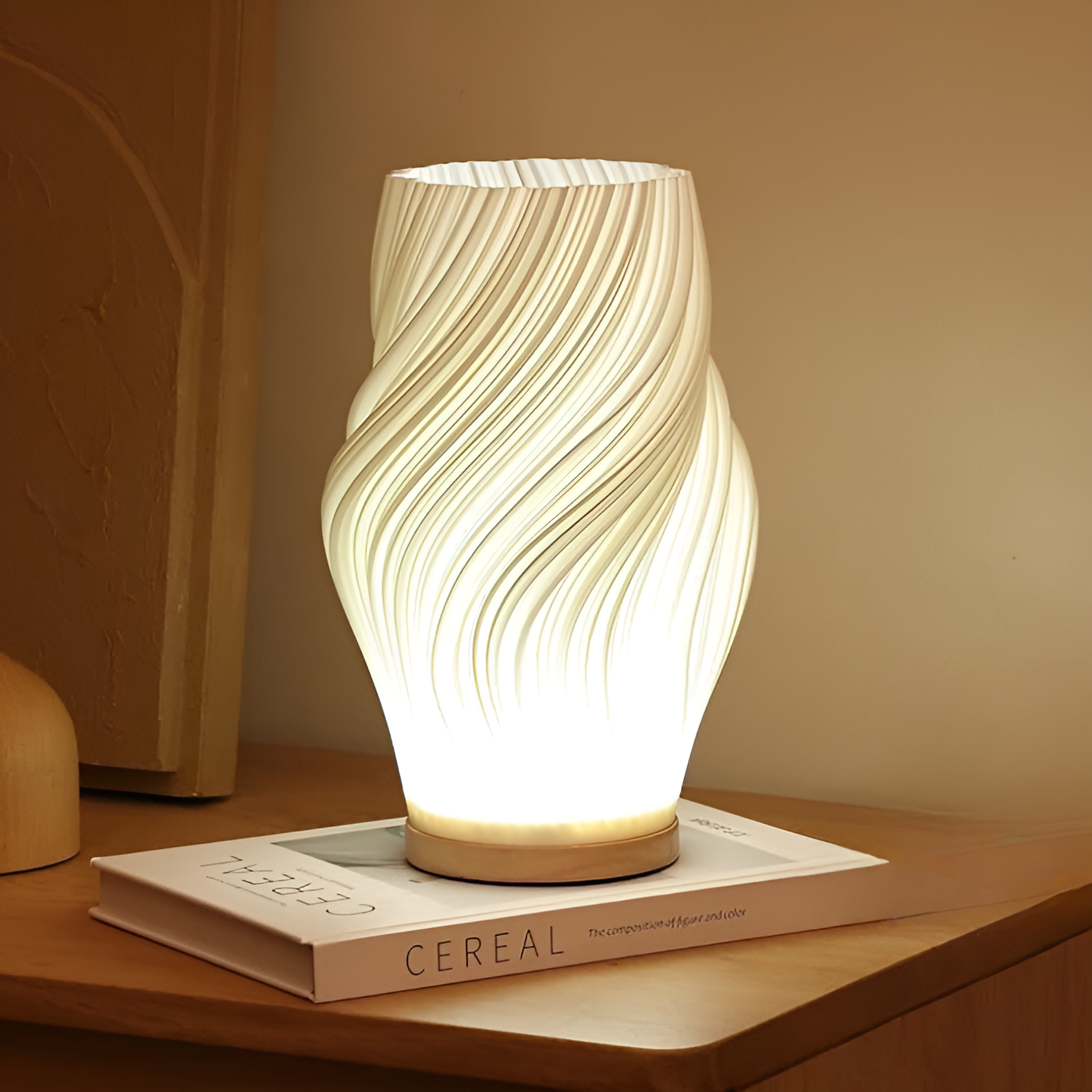 Bordlampe med 3D Bølgeeffekt til Stue og Soveværelse Moderne Design