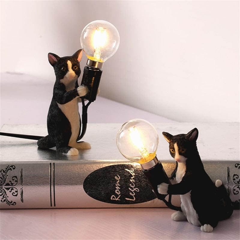 Bordlampe med Kattefigur Dekorativ Stil