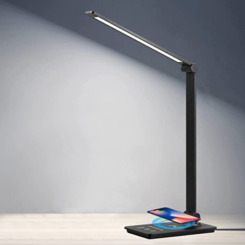 Bordlampe med Trådløs Opladning og Justerbar Lysstyrke