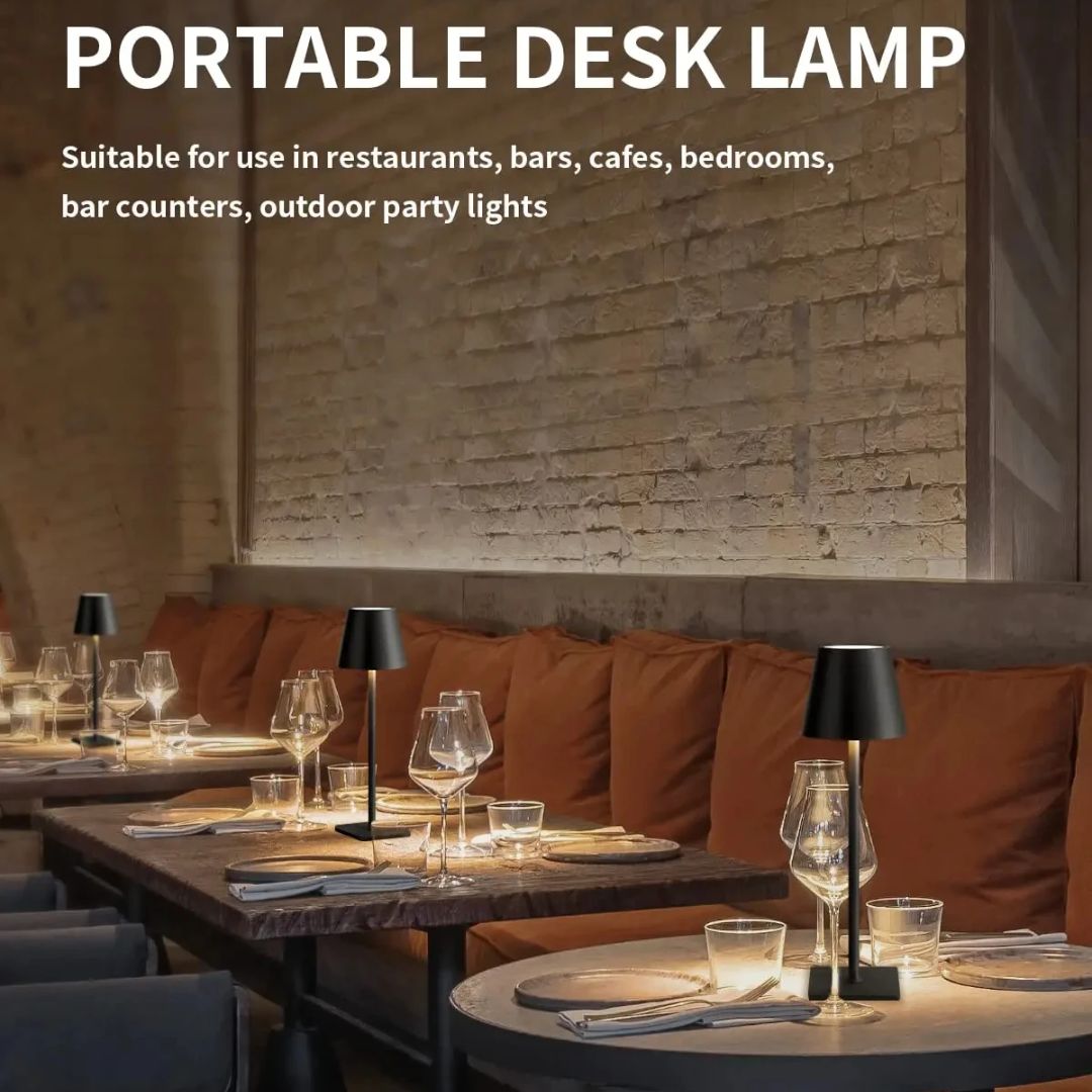 Bordlampe med USB-opladning og moderne design
