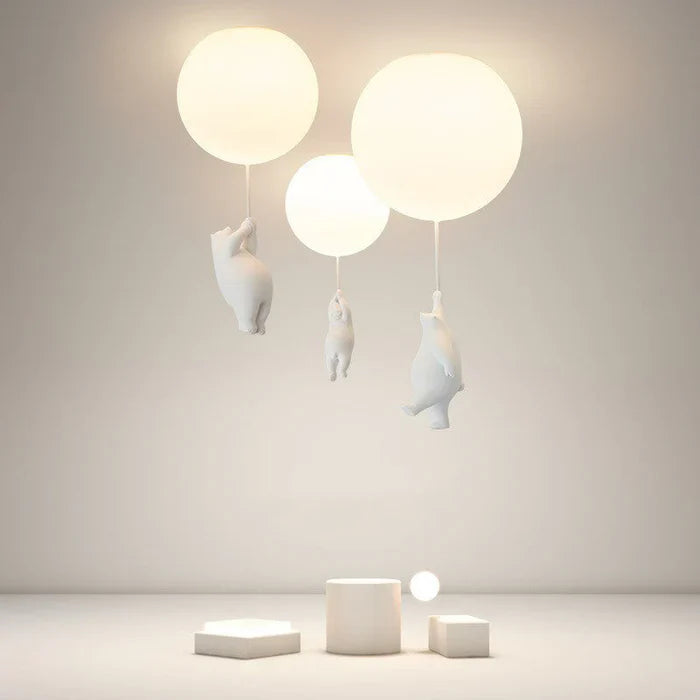 Børnelampe Hænge med Bjørn og Ballon Design