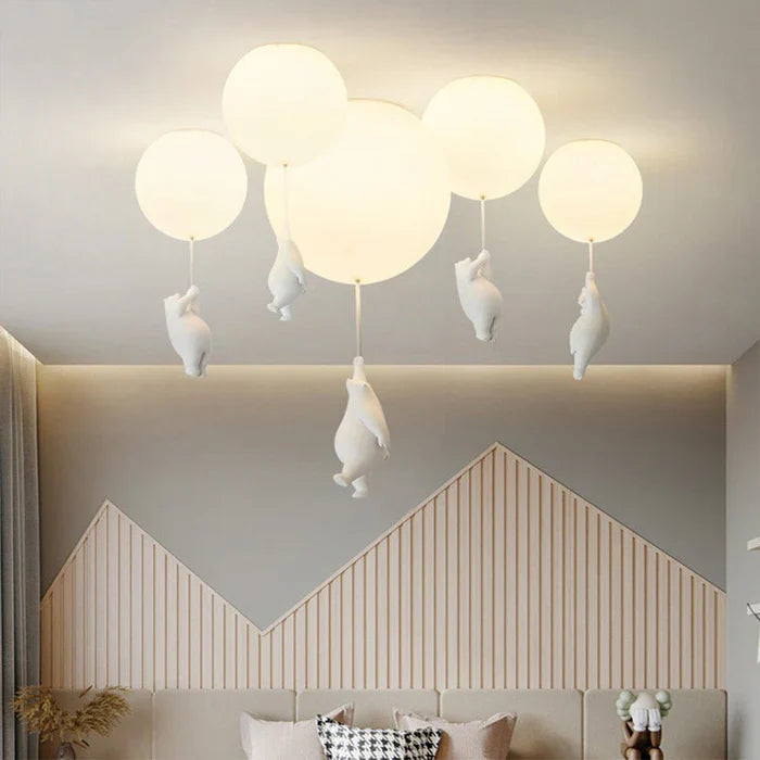 Børnelampe Hænge med Bjørn og Ballon Design