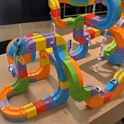 Børns 3D Jernbanekonstruktionssæt med Genopladeligt Lokomotiv