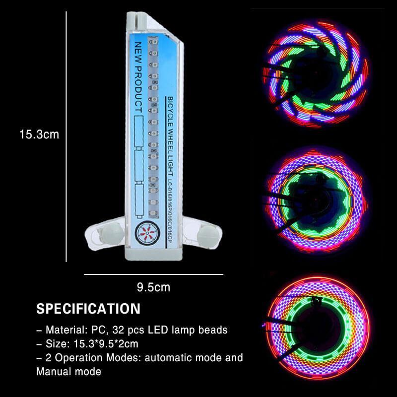 Børns Cykellys med RGB LED Mønstre