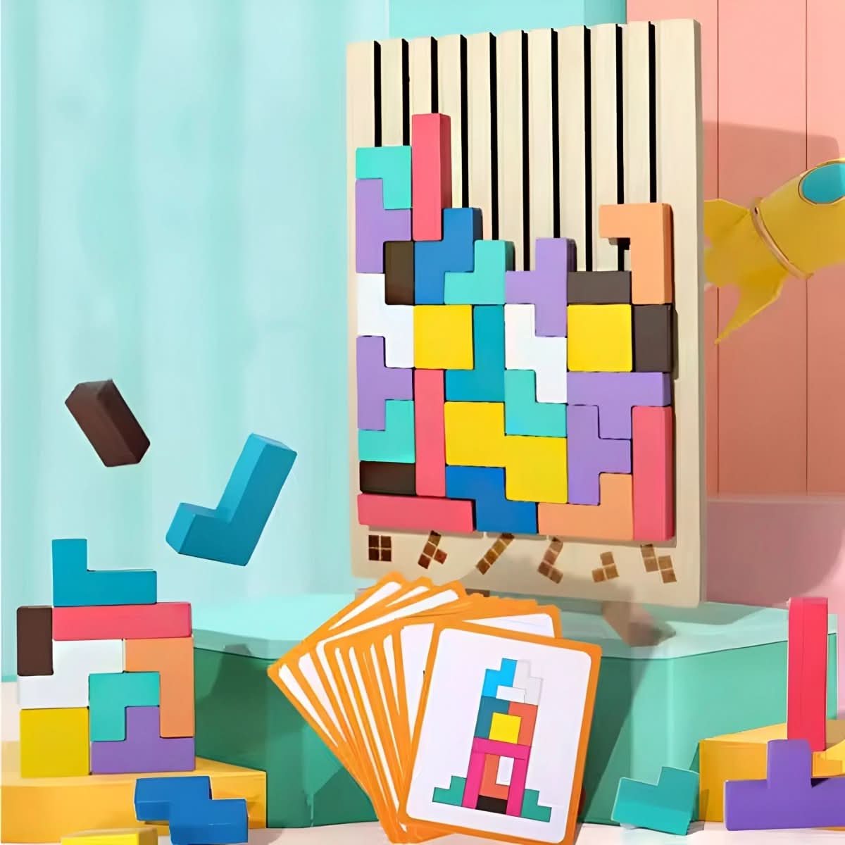Børns Montessori Tetris Stablespil