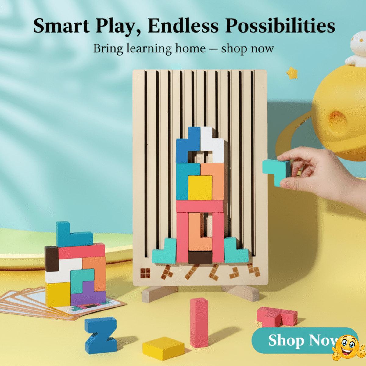 Børns Montessori Tetris Stablespil