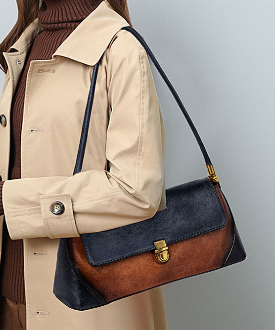 Brun Tote Håndtaske med Kontrast Design