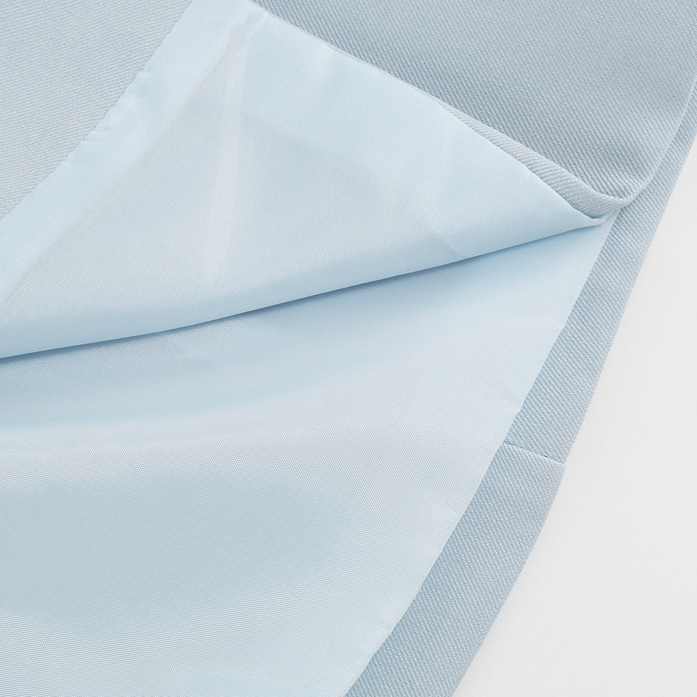 Cape Blazer Mini Kjole med Bælte og Guldknap Detalje