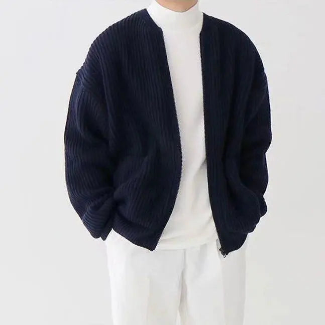 Cardigan Til Herre Strikket Casual Stil