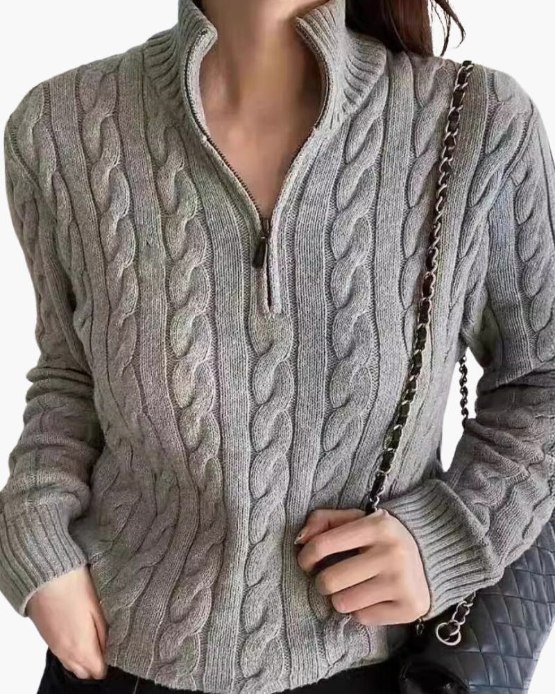 Cardigan Til Herre Zip-Up I Blødt Bomuld Med Høj Krave