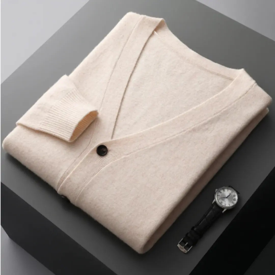 Cardigan til Herre med Tidløst Design og Knaplukning