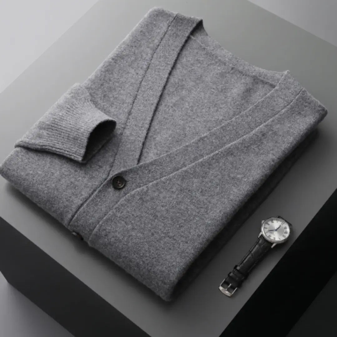 Cardigan til Herre med Tidløst Design og Knaplukning