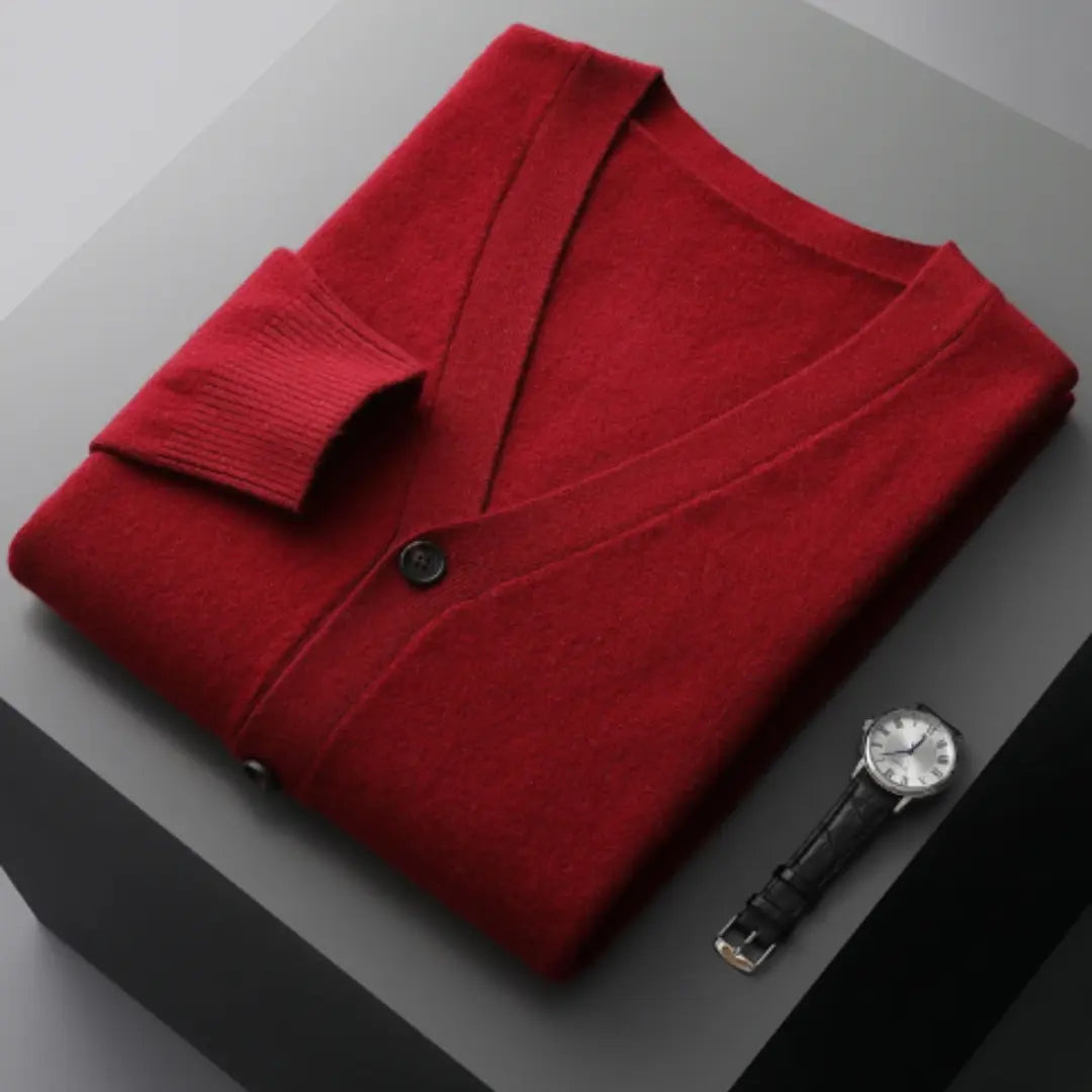 Cardigan til Herre med Tidløst Design og Knaplukning