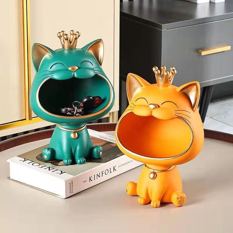 Charmerende Lucky Cat Statue til Hjem og Kontor